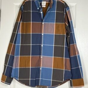 GAP Blue and Brown Casual Button Down Shirt